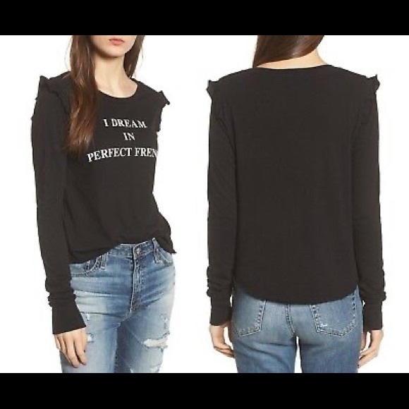 Wildfox Couture Brand I Dream in perfect French Ruffle pullover sweater tee top - Picture 1 of 9